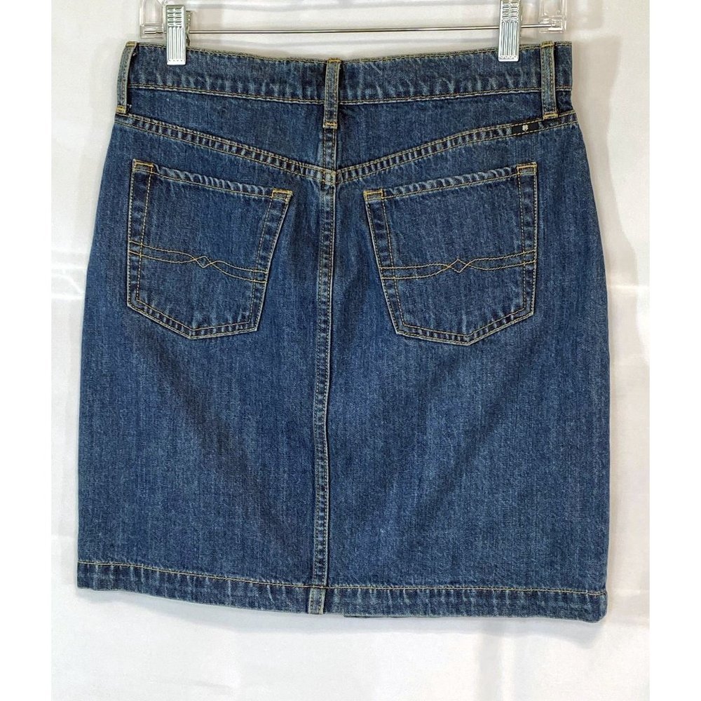 Lucky Brand Medium Denim Button Front Pencil Skirt Size 6/28 Womens Pockets - Picture 2 of 8